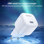 شاحن سريع صغير مكعب جليدي Yesido YC103 PD 35W Type-C، قابس الاتحاد الأوروبي