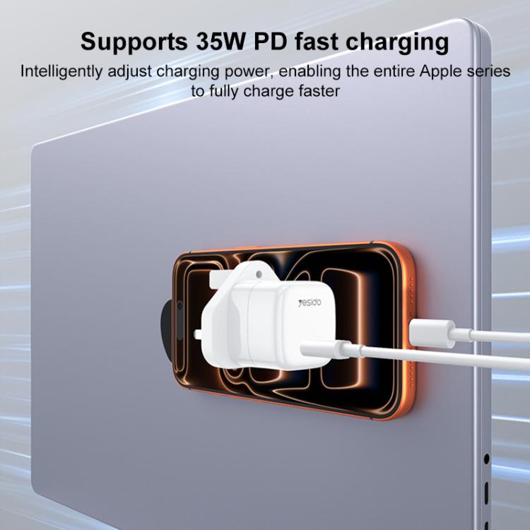 شاحن سريع صغير مكعب جليدي Yesido YC149 PD 35W Type-C، قابس المملكة المتحدة