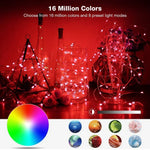 شريط إضاءة LED نحاسي USB RGB مع تحكم عبر تطبيق الهاتف الذكي بلوتوث، 2 متر 20 LED، 5 متر 50 LED، 10 متر 100 LED، 12 متر 120 LED، 15 متر 150 LED، 20 متر 200 LED