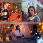 شريط إضاءة LED نحاسي USB RGB مع تحكم عبر تطبيق الهاتف الذكي بلوتوث، 2 متر 20 LED، 5 متر 50 LED، 10 متر 100 LED، 12 متر 120 LED، 15 متر 150 LED، 20 متر 200 LED