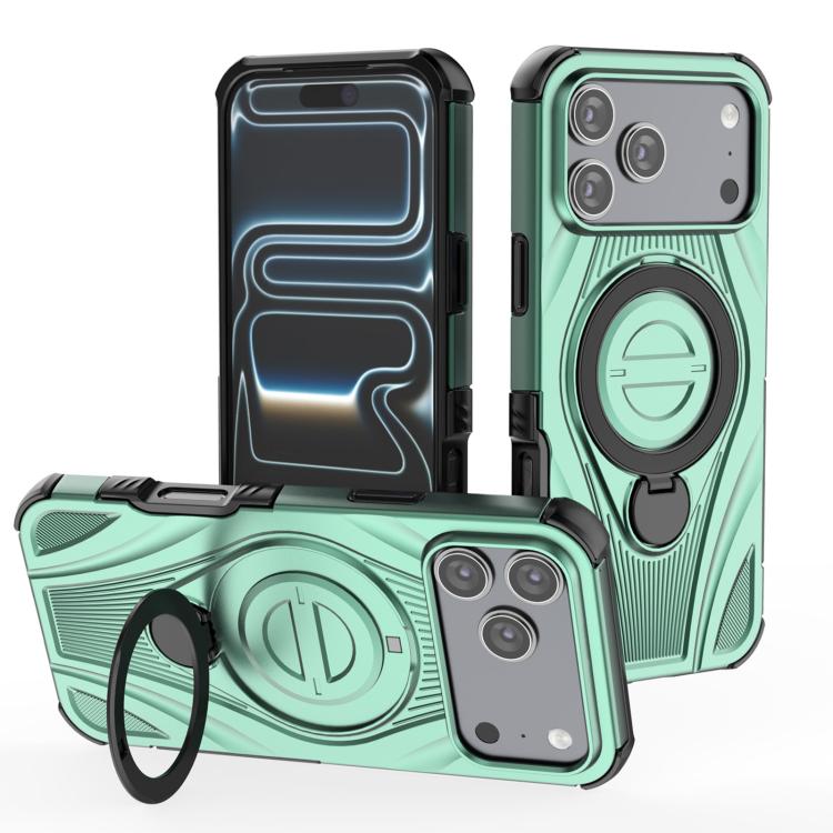 غطاء هاتف مغناطيسي مع حامل دوار معدني بشكل حلقة نجمية، لهواتف iPhone 17 Pro Max، iPhone 17 Pro، iPhone 17، iPhone Air، iPhone 16 Pro Max، iPhone 16 Pro، iPhone 16