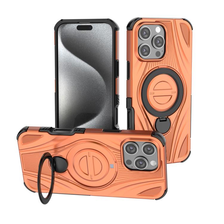 غطاء هاتف مغناطيسي مع حامل دوار معدني بشكل حلقة نجمية، لهواتف iPhone 17 Pro Max، iPhone 17 Pro، iPhone 17، iPhone Air، iPhone 16 Pro Max، iPhone 16 Pro، iPhone 16