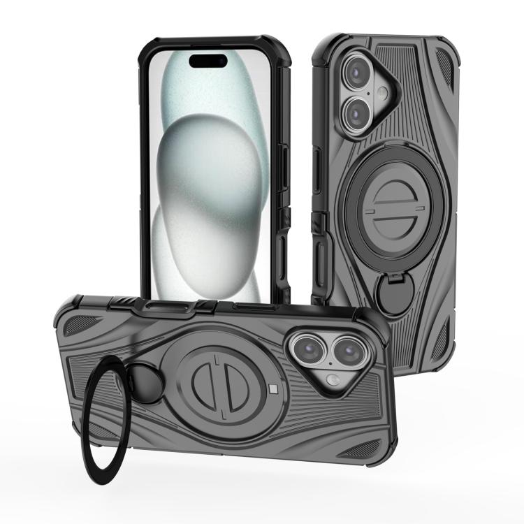 غطاء هاتف مغناطيسي مع حامل دوار معدني بشكل حلقة نجمية، لهواتف iPhone 17 Pro Max، iPhone 17 Pro، iPhone 17، iPhone Air، iPhone 16 Pro Max، iPhone 16 Pro، iPhone 16