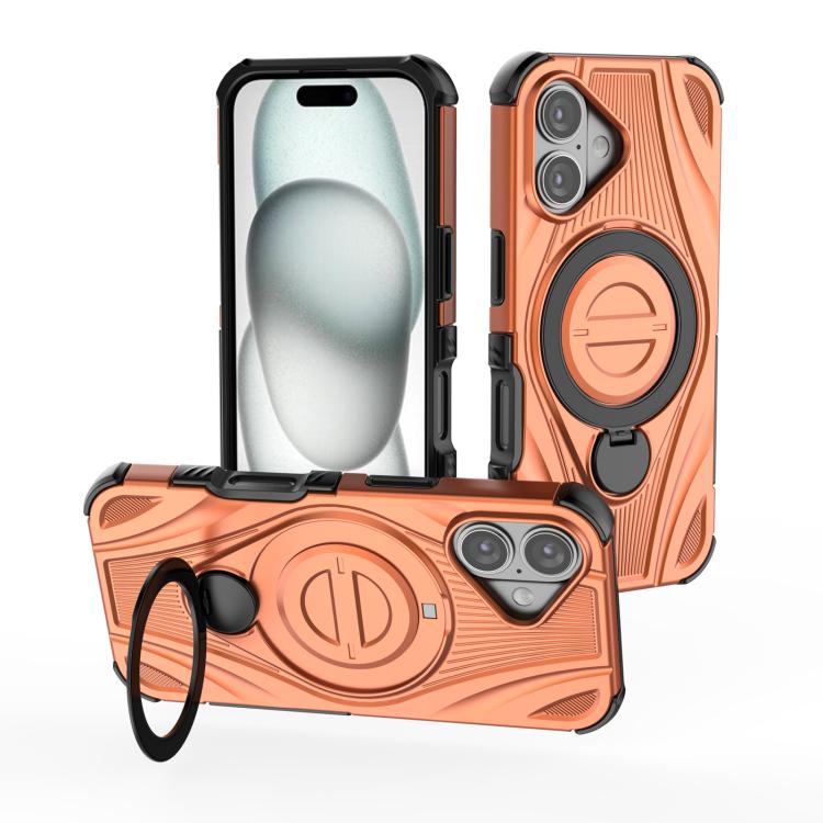 غطاء هاتف مغناطيسي مع حامل دوار معدني بشكل حلقة نجمية، لهواتف iPhone 17 Pro Max، iPhone 17 Pro، iPhone 17، iPhone Air، iPhone 16 Pro Max، iPhone 16 Pro، iPhone 16