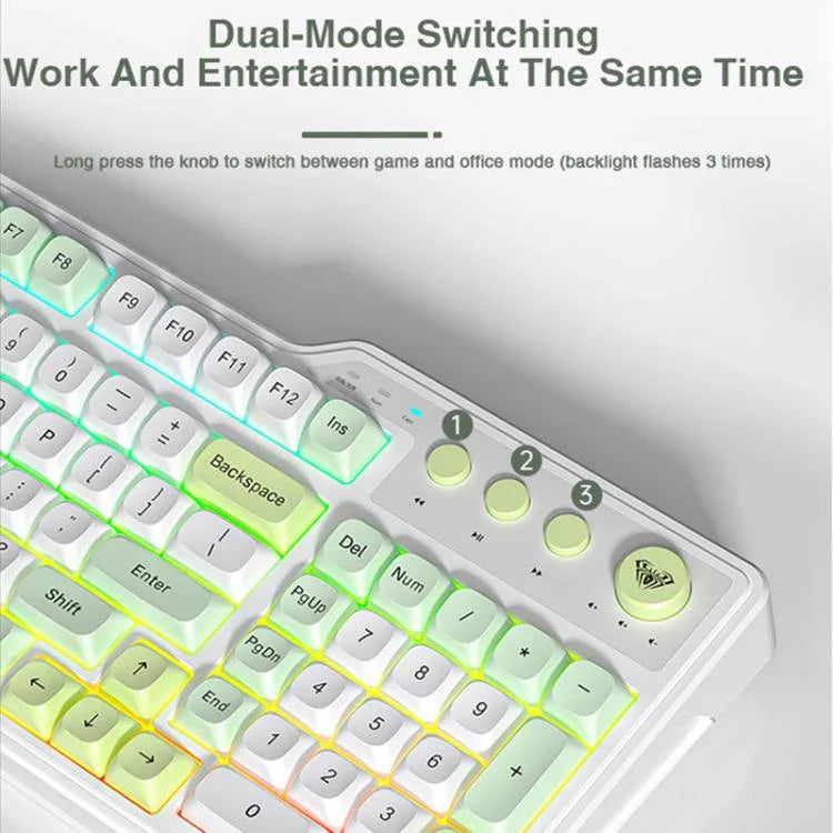 لوحة مفاتيح ألعاب AULA F3099 بإضاءة RGB و99 مفتاح وثلاثة أوضاع