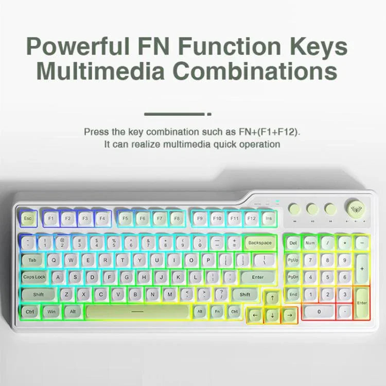 لوحة مفاتيح ألعاب AULA F3099 بإضاءة RGB و99 مفتاح وثلاثة أوضاع
