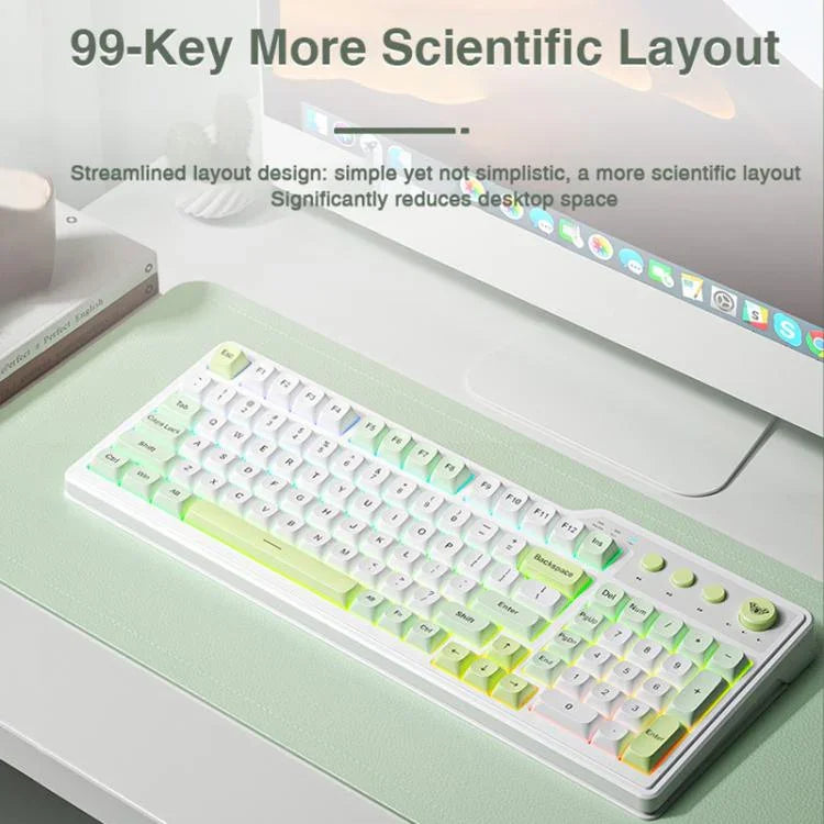 لوحة مفاتيح ألعاب AULA F3099 بإضاءة RGB و99 مفتاح وثلاثة أوضاع