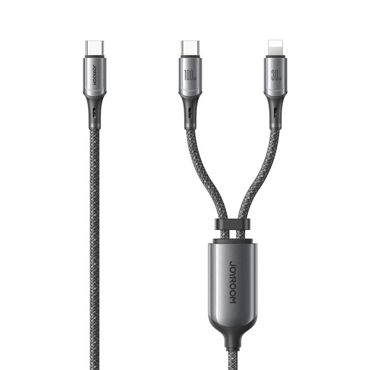 كابل بيانات شحن سريع REMAX JOYROOM S-A57 RapidX Series بقوة 100 واط 2 في 1 USB-C / Type-C إلى USB-C / Type-C، 8 دبابيس، 1.5م