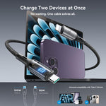 كابل بيانات شحن سريع REMAX JOYROOM S-A57 RapidX Series بقوة 100 واط 2 في 1 USB-C / Type-C إلى USB-C / Type-C، 8 دبابيس، 1.5م