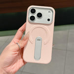 غطاء هاتف مغناطيسي من حامل غير مرئي PC + جلد نباتي، لجهاز iPhone 17 Pro Max، لجهاز iPhone 17 Pro