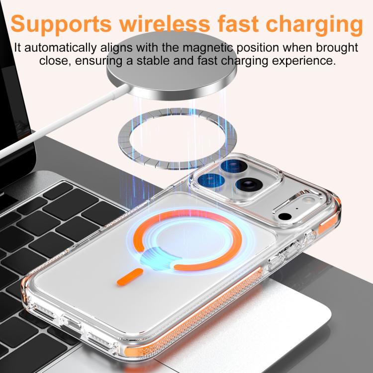 غطاء هاتف هجين من PC وTPU مع درع جليدي مغناطيسي، لجهاز iPhone 17 Pro Max، لجهاز iPhone 17 Pro، لجهاز iPhone Air