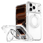 غطاء هاتف هجين من PC وTPU مع حامل دوار مغناطيسي ودرع جليدي، لجهاز iPhone 17 Pro Max، لجهاز iPhone 17 Pro، لجهاز iPhone Air