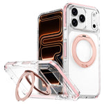 غطاء هاتف هجين من PC وTPU مع حامل دوار مغناطيسي ودرع جليدي، لجهاز iPhone 17 Pro Max، لجهاز iPhone 17 Pro، لجهاز iPhone Air