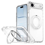 غطاء هاتف هجين من PC وTPU مع حامل دوار مغناطيسي ودرع جليدي، لجهاز iPhone 17 Pro Max، لجهاز iPhone 17 Pro، لجهاز iPhone Air
