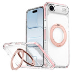 غطاء هاتف هجين من PC وTPU مع حامل دوار مغناطيسي ودرع جليدي، لجهاز iPhone 17 Pro Max، لجهاز iPhone 17 Pro، لجهاز iPhone Air