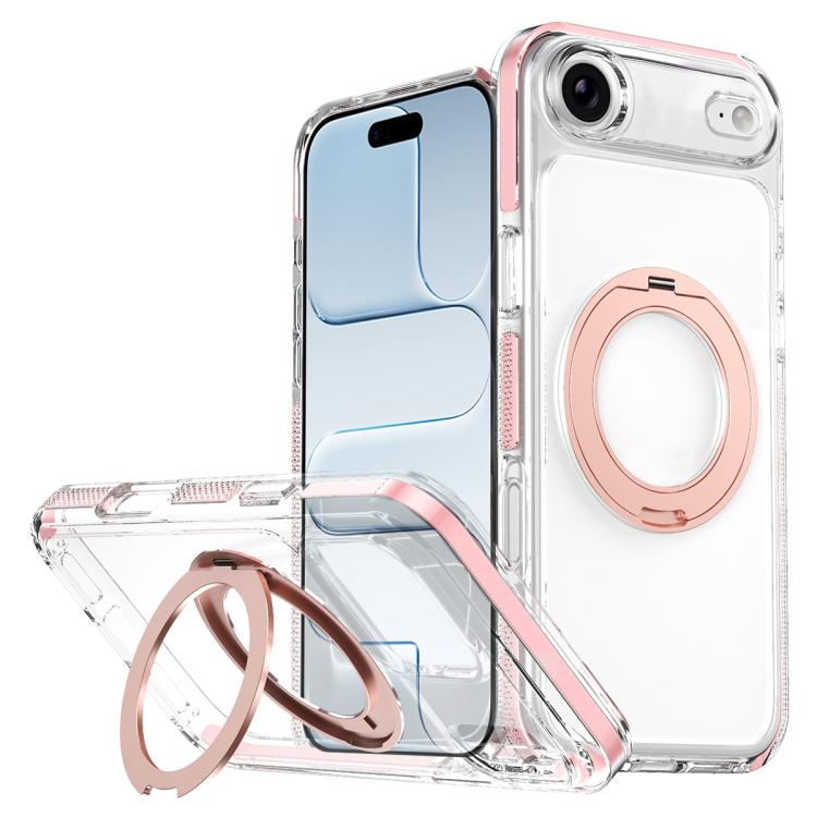 غطاء هاتف هجين من PC وTPU مع حامل دوار مغناطيسي ودرع جليدي، لجهاز iPhone 17 Pro Max، لجهاز iPhone 17 Pro، لجهاز iPhone Air