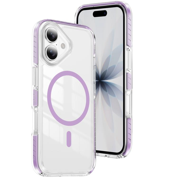 غطاء هاتف هجين من الأكريليك الشفاف مع درع كريستالي مغناطيسي وTPU، لجهاز iPhone 17 Pro Max، لجهاز iPhone 17 Pro، لجهاز iPhone 17، لجهاز iPhone Air، لجهاز iPhone 16 Pro Max، لجهاز iPhone 16 Pro
