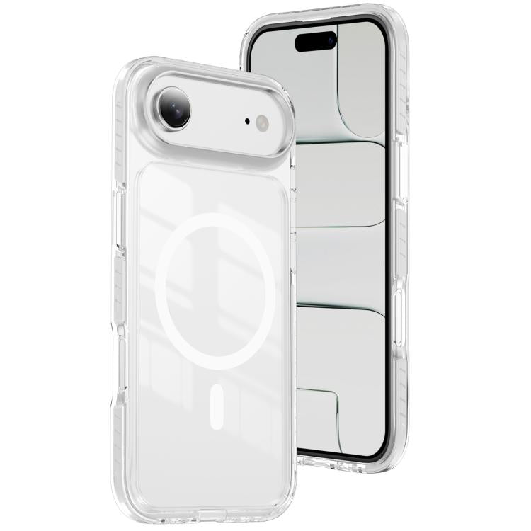 غطاء هاتف هجين من الأكريليك الشفاف مع درع كريستالي مغناطيسي وTPU، لجهاز iPhone 17 Pro Max، لجهاز iPhone 17 Pro، لجهاز iPhone 17، لجهاز iPhone Air، لجهاز iPhone 16 Pro Max، لجهاز iPhone 16 Pro