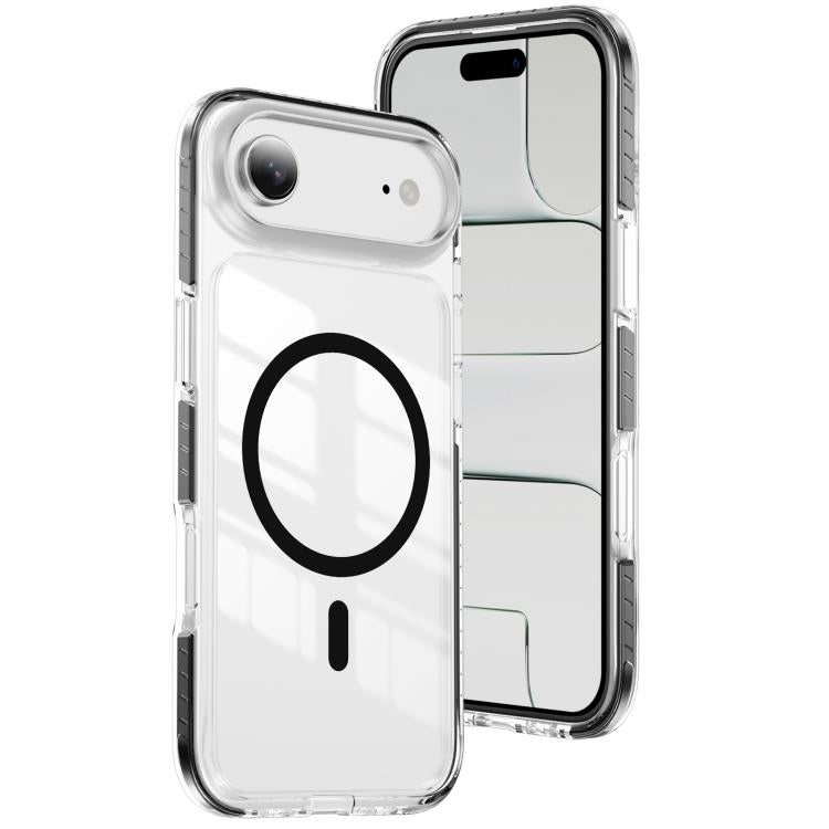 غطاء هاتف هجين من الأكريليك الشفاف مع درع كريستالي مغناطيسي وTPU، لجهاز iPhone 16 Plus، لجهاز iPhone 16، لجهاز iPhone 15 Pro Max، لجهاز iPhone 15 Pro، لجهاز iPhone 15 Plus، لجهاز iPhone 15