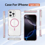 غطاء هاتف هجين من الأكريليك الشفاف مع درع كريستالي مغناطيسي وTPU، لجهاز iPhone 16 Plus، لجهاز iPhone 16، لجهاز iPhone 15 Pro Max، لجهاز iPhone 15 Pro، لجهاز iPhone 15 Plus، لجهاز iPhone 15