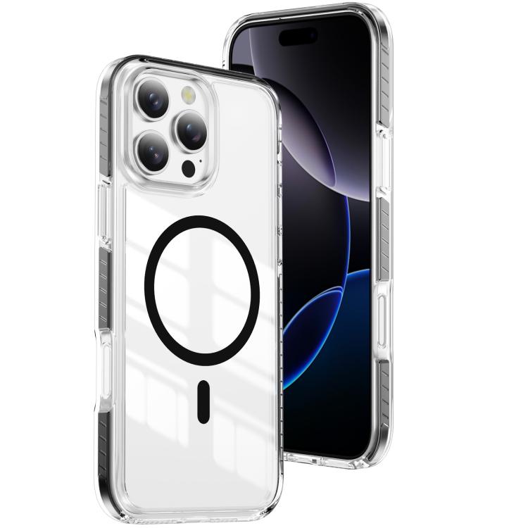 غطاء هاتف هجين من الأكريليك الشفاف مع درع كريستالي مغناطيسي وTPU، لجهاز iPhone 17 Pro Max، لجهاز iPhone 17 Pro، لجهاز iPhone 17، لجهاز iPhone Air، لجهاز iPhone 16 Pro Max، لجهاز iPhone 16 Pro