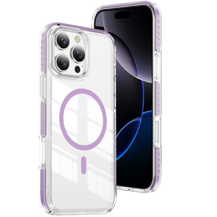 غطاء هاتف هجين من الأكريليك الشفاف مع درع كريستالي مغناطيسي وTPU، لجهاز iPhone 17 Pro Max، لجهاز iPhone 17 Pro، لجهاز iPhone 17، لجهاز iPhone Air، لجهاز iPhone 16 Pro Max، لجهاز iPhone 16 Pro
