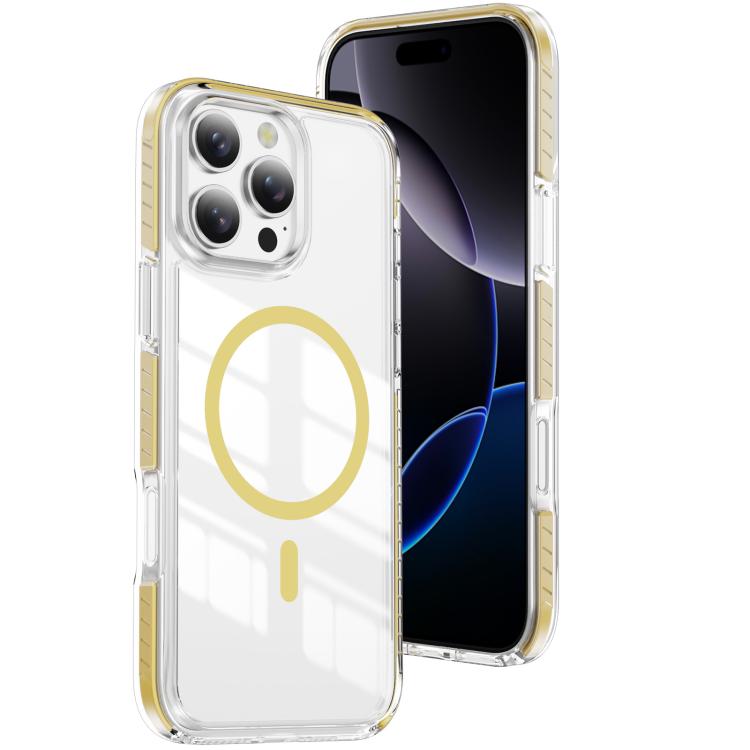 غطاء هاتف هجين من الأكريليك الشفاف مع درع كريستالي مغناطيسي وTPU، لجهاز iPhone 17 Pro Max، لجهاز iPhone 17 Pro، لجهاز iPhone 17، لجهاز iPhone Air، لجهاز iPhone 16 Pro Max، لجهاز iPhone 16 Pro