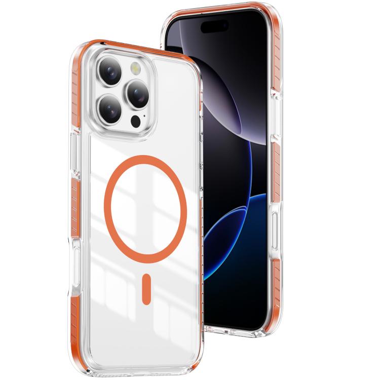غطاء هاتف هجين من الأكريليك الشفاف مع درع كريستالي مغناطيسي وTPU، لجهاز iPhone 17 Pro Max، لجهاز iPhone 17 Pro، لجهاز iPhone 17، لجهاز iPhone Air، لجهاز iPhone 16 Pro Max، لجهاز iPhone 16 Pro