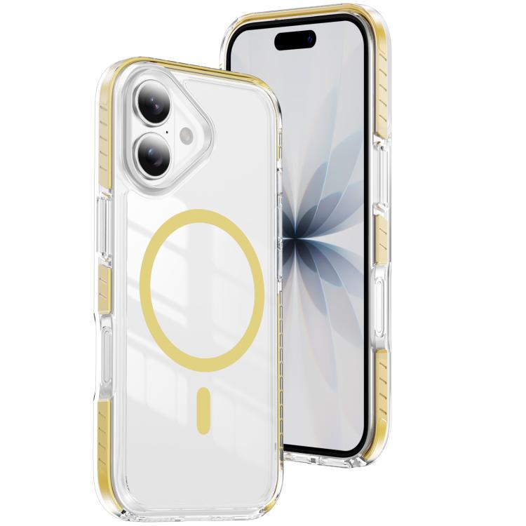 غطاء هاتف هجين من الأكريليك الشفاف مع درع كريستالي مغناطيسي وTPU، لجهاز iPhone 16 Plus، لجهاز iPhone 16، لجهاز iPhone 15 Pro Max، لجهاز iPhone 15 Pro، لجهاز iPhone 15 Plus، لجهاز iPhone 15