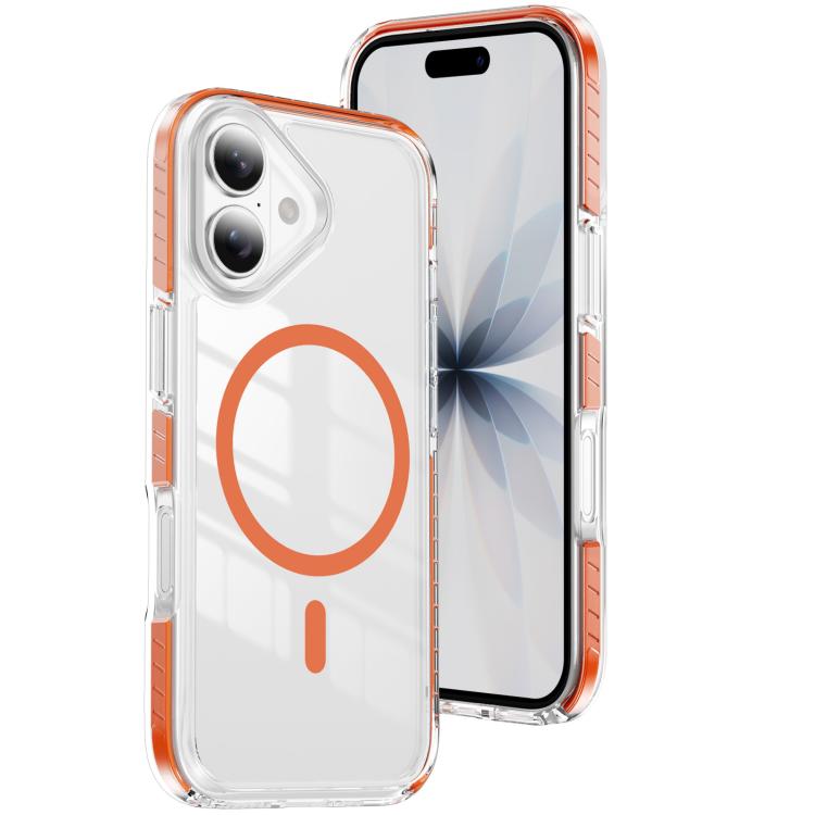 غطاء هاتف هجين من الأكريليك الشفاف مع درع كريستالي مغناطيسي وTPU، لجهاز iPhone 16 Plus، لجهاز iPhone 16، لجهاز iPhone 15 Pro Max، لجهاز iPhone 15 Pro، لجهاز iPhone 15 Plus، لجهاز iPhone 15