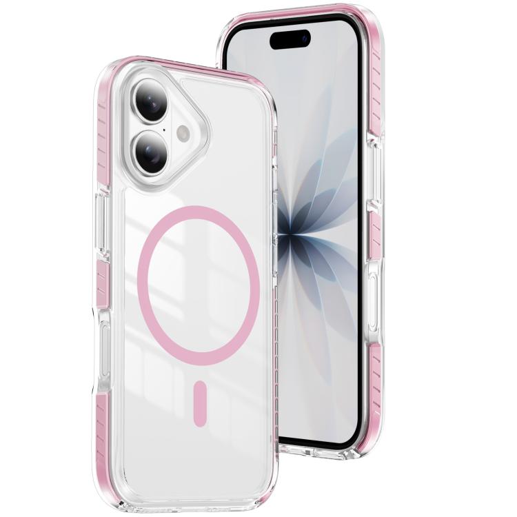 غطاء هاتف هجين من الأكريليك الشفاف مع درع كريستالي مغناطيسي وTPU، لجهاز iPhone 16 Plus، لجهاز iPhone 16، لجهاز iPhone 15 Pro Max، لجهاز iPhone 15 Pro، لجهاز iPhone 15 Plus، لجهاز iPhone 15