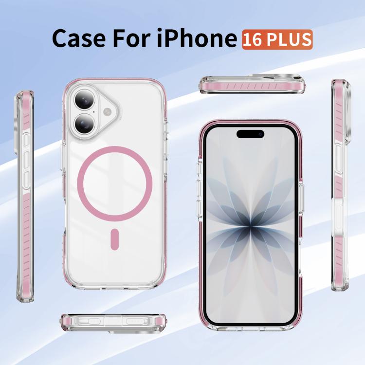 غطاء هاتف هجين من الأكريليك الشفاف مع درع كريستالي مغناطيسي وTPU، لجهاز iPhone 16 Plus، لجهاز iPhone 16، لجهاز iPhone 15 Pro Max، لجهاز iPhone 15 Pro، لجهاز iPhone 15 Plus، لجهاز iPhone 15