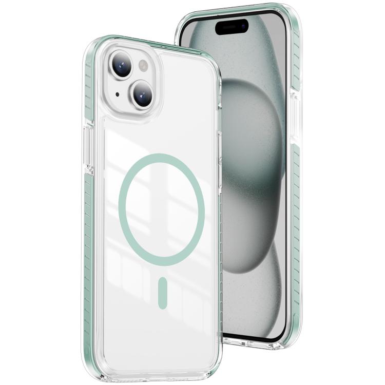 غطاء هاتف هجين من الأكريليك الشفاف مع درع كريستالي مغناطيسي وTPU، لجهاز iPhone 16 Plus، لجهاز iPhone 16، لجهاز iPhone 15 Pro Max، لجهاز iPhone 15 Pro، لجهاز iPhone 15 Plus، لجهاز iPhone 15
