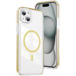 غطاء هاتف هجين من الأكريليك الشفاف مع درع كريستالي مغناطيسي وTPU، لجهاز iPhone 16 Plus، لجهاز iPhone 16، لجهاز iPhone 15 Pro Max، لجهاز iPhone 15 Pro، لجهاز iPhone 15 Plus، لجهاز iPhone 15