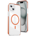 غطاء هاتف هجين من الأكريليك الشفاف مع درع كريستالي مغناطيسي وTPU، لجهاز iPhone 16 Plus، لجهاز iPhone 16، لجهاز iPhone 15 Pro Max، لجهاز iPhone 15 Pro، لجهاز iPhone 15 Plus، لجهاز iPhone 15