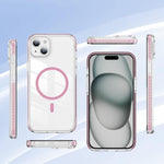 غطاء هاتف هجين من الأكريليك الشفاف مع درع كريستالي مغناطيسي وTPU، لجهاز iPhone 14 Plus، لجهاز iPhone 14 / 13، لجهاز iPhone 14 Pro، لجهاز iPhone 14 Pro Max، لجهاز iPhone 13 Pro Max، لجهاز iPhone 13 Pro