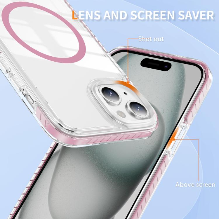 غطاء هاتف هجين من الأكريليك الشفاف مع درع كريستالي مغناطيسي وTPU، لجهاز iPhone 14 Plus، لجهاز iPhone 14 / 13، لجهاز iPhone 14 Pro، لجهاز iPhone 14 Pro Max، لجهاز iPhone 13 Pro Max، لجهاز iPhone 13 Pro