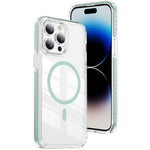 غطاء هاتف هجين من الأكريليك الشفاف مع درع كريستالي مغناطيسي وTPU، لجهاز iPhone 14 Plus، لجهاز iPhone 14 / 13، لجهاز iPhone 14 Pro، لجهاز iPhone 14 Pro Max، لجهاز iPhone 13 Pro Max، لجهاز iPhone 13 Pro
