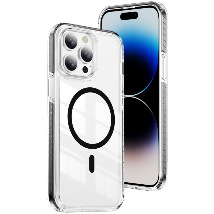 غطاء هاتف هجين من الأكريليك الشفاف مع درع كريستالي مغناطيسي وTPU، لجهاز iPhone 14 Plus، لجهاز iPhone 14 / 13، لجهاز iPhone 14 Pro، لجهاز iPhone 14 Pro Max، لجهاز iPhone 13 Pro Max، لجهاز iPhone 13 Pro