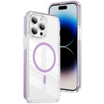 غطاء هاتف هجين من الأكريليك الشفاف مع درع كريستالي مغناطيسي وTPU، لجهاز iPhone 14 Plus، لجهاز iPhone 14 / 13، لجهاز iPhone 14 Pro، لجهاز iPhone 14 Pro Max، لجهاز iPhone 13 Pro Max، لجهاز iPhone 13 Pro