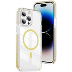 غطاء هاتف هجين من الأكريليك الشفاف مع درع كريستالي مغناطيسي وTPU، لجهاز iPhone 14 Plus، لجهاز iPhone 14 / 13، لجهاز iPhone 14 Pro، لجهاز iPhone 14 Pro Max، لجهاز iPhone 13 Pro Max، لجهاز iPhone 13 Pro