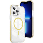 غطاء هاتف هجين من الأكريليك الشفاف مع درع كريستالي مغناطيسي وTPU، لجهاز iPhone 14 Plus، لجهاز iPhone 14 / 13، لجهاز iPhone 14 Pro، لجهاز iPhone 14 Pro Max، لجهاز iPhone 13 Pro Max، لجهاز iPhone 13 Pro