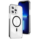 غطاء هاتف هجين من الأكريليك الشفاف مع درع كريستالي مغناطيسي وTPU، لجهاز iPhone 14 Plus، لجهاز iPhone 14 / 13، لجهاز iPhone 14 Pro، لجهاز iPhone 14 Pro Max، لجهاز iPhone 13 Pro Max، لجهاز iPhone 13 Pro