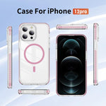 حافظة هاتف هجينة شفافة من الأكريليك مع درع كريستالي مغناطيسي TPU، لهاتف iPhone 12 / 12 Pro، لهاتف iPhone 12 Pro Max