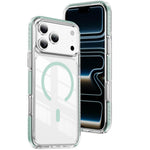 غطاء هاتف هجين من الأكريليك الشفاف مع درع كريستالي مغناطيسي وTPU، لجهاز iPhone 17 Pro Max، لجهاز iPhone 17 Pro، لجهاز iPhone 17، لجهاز iPhone Air، لجهاز iPhone 16 Pro Max، لجهاز iPhone 16 Pro