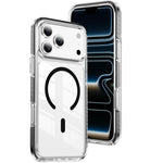 غطاء هاتف هجين من الأكريليك الشفاف مع درع كريستالي مغناطيسي وTPU، لجهاز iPhone 17 Pro Max، لجهاز iPhone 17 Pro، لجهاز iPhone 17، لجهاز iPhone Air، لجهاز iPhone 16 Pro Max، لجهاز iPhone 16 Pro