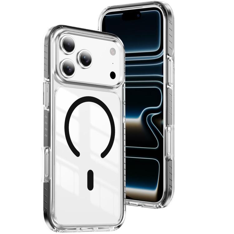 غطاء هاتف هجين من الأكريليك الشفاف مع درع كريستالي مغناطيسي وTPU، لجهاز iPhone 17 Pro Max، لجهاز iPhone 17 Pro، لجهاز iPhone 17، لجهاز iPhone Air، لجهاز iPhone 16 Pro Max، لجهاز iPhone 16 Pro