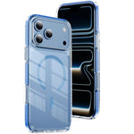 غطاء هاتف هجين من الأكريليك الشفاف مع درع كريستالي مغناطيسي وTPU، لجهاز iPhone 17 Pro Max، لجهاز iPhone 17 Pro، لجهاز iPhone 17، لجهاز iPhone Air، لجهاز iPhone 16 Pro Max، لجهاز iPhone 16 Pro