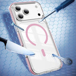 غطاء هاتف هجين من الأكريليك الشفاف مع درع كريستالي مغناطيسي وTPU، لجهاز iPhone 17 Pro Max، لجهاز iPhone 17 Pro، لجهاز iPhone 17، لجهاز iPhone Air، لجهاز iPhone 16 Pro Max، لجهاز iPhone 16 Pro