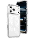 غطاء هاتف هجين من الأكريليك الشفاف مع درع كريستالي مغناطيسي وTPU، لجهاز iPhone 17 Pro Max، لجهاز iPhone 17 Pro، لجهاز iPhone 17، لجهاز iPhone Air، لجهاز iPhone 16 Pro Max، لجهاز iPhone 16 Pro
